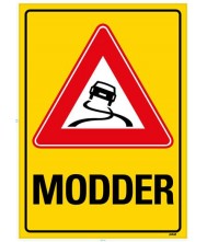 Verkeersbord "modder" polystyreen 1,5 mm 400x600 mm Overige