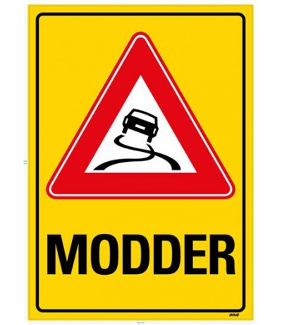 Verkeersbord "modder" polystyreen 1,5 mm 400x600 mm Overige