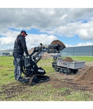 Jansen Mini Compactlader KL-200, Stand-On Skid Steer, Multilader, Rups Graafmachine's